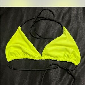 Neon Yellow Triangle Bikini Top